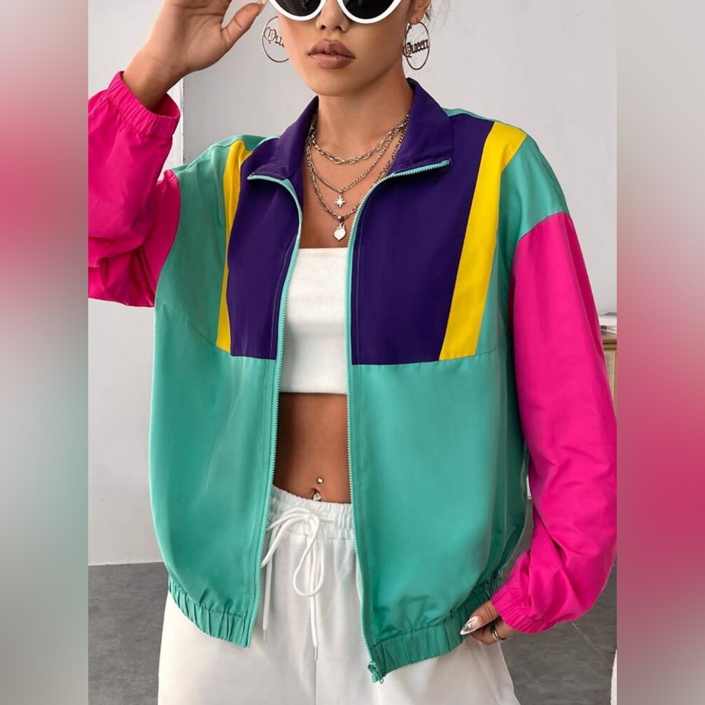 SHEIN Retro Windbreaker